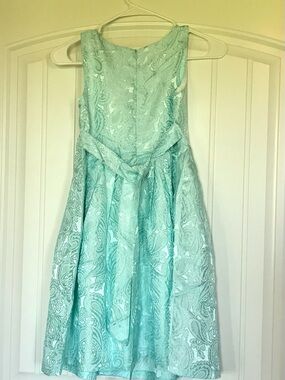 Girls' Mint Green Paisley Fit & Flare Dress